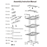 ZUN Clothes Rack Rolling Collapsible Laundry Dryer Hanger Stand Rail Shelve Wardrobe Clothing 66005326