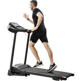 ZUN Compact Easy Folding Treadmill Motorized Running Jogging Machine with Audio Speakers and Incline 26256022