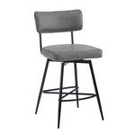 ZUN 26''Retro Swivel Counter Stools Set of 2,Grey Counter Stools with iron Frame,PU Sponge N780P199991G