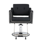 ZUN 360&deg; Swivel Faux Leather Swivel Salon Barber Chair Height Adjustable for Men & Women for Haircut W676P187961