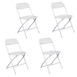 4pcs Injection Molding Classic Garden Plastic Folding Chair White 58509181