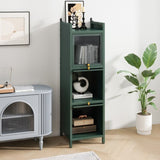Modern Three-tier Glass Door Cabinet with Featuring Four-tier Storage, for Entryway Living Room W757P241565