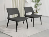 Modern minimalist grey PU leather Dining Chairs Set of 2, comfortable backrest design, metal leg W1727P251123