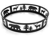 36in Fire Ring, Bear Pattern, Round, Iron 46376113