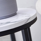 Modern Side Table with Faux Marble MDF Top For Any Small Space 91070094