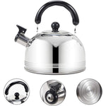 ZUN Induction Whistling Kettle, Tea Kettle, Kettle Made of Stainless Steel, 2L Hot Water Tea Pot for All 90205666