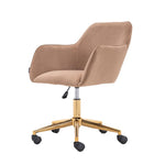 ZUN 002-Velvet Fabric Adjustable Height 360 revolving Home Office Chair with ld Metal Legs and Universal 81159498