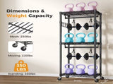29.5 Inch Rolling Clothes Rack, Adjustable Metal Shelves, Heavy Duty Clothes Rack with Side Hooks 43856753
