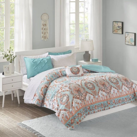 ZUN Full Boho Comforter Set with Bed Sheets B03595869