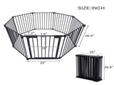 200" Adjustable Safety 8 Panels Play Yard Metal Doorways Fireplace Fence Christmas Tree Fence 11210587