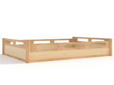 Full Size Floor Platform Bed with Full-length Guardrails, Low Profile Full Bed Frame, No Box Spring W1580P438793