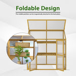 ZUN Greenhouse, Wooden Greenhouse Polycarbonate Garden Shed for Plants,Wooden Garden W1850P235934