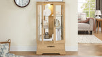 ZUN Glass Cabinet Lighted Glass Cabinet Curio Display Cabinet with Adjustable Glass Shelves 2 Doors and W2275P178890