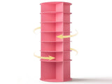 7-tier, 360&deg rotating wood-plastic composite shoe rack, 60*60*184cm, pink 24690720