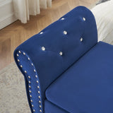 63.38"Velvet Multifunctional Storage Rectangular ottoman bench Comes with crystal buckle Solid Wood W1825P185500
