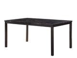 1pc Dining Table Black Faux Marble Top Casual Dining Room Furniture Metal Frame B011P265588
