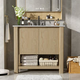 36" Modern Bathroom Vanity with Rectangle Ceramic Sink, Bathroom Cabinet with Large storage space N817P245321N