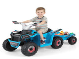 2 in 1 Kids Ride On ATV with Removable Trailer, 6V Electric Quad for Toddlers Ages 3 Navy 33075439