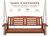 112*53*52cm 500lbs With Chain Double Wooden Swing Reddish Brown 65611589