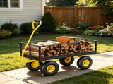 900 Lbs Steel Garden Cart Heavy Duty Yard Wagon with 10 Inch Tires and 180 Degree Rotating Handle 29023982
