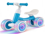 4 Wheel Kids Balance Bike with Light Up Wheels, 3 Level Adjustable Height Toddler Push Bike , No 42047037