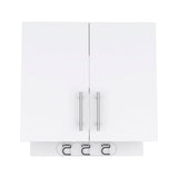 Kymo Wall Storage Cabinet, 2 Doors, Broom Hangers -White B20092125
