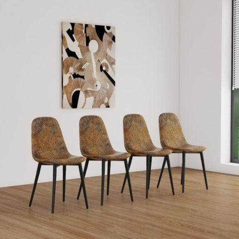 ZUN Dining Chairs Set of 4, Modern Accent Chairs with Soft glove suede Fabric Upholstered Seat, Spoon 67588223