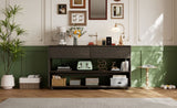 TREXM Console Table for Entryway, Vintage Entryway Table with Drawers and Shelves, Perfect Console N715P233434P