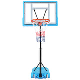 PVC Transparent Board Basket Frame Adjustable 115-135cm Poolside Basketball Hoop Blue 06950291