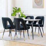 ZUN Furniture, Collection Modern Contemporary Velvet Upholstered Dining Chair with Nailheads and ld 38247692