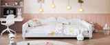 Full size Upholstered Daybed, Sherpa Fabric Sofabed with Cloud-Shaped Backrest, No Box-spring N733P234605K