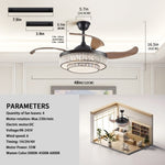 ZUN Contemporary LED Retractable Ceiling Fan with Light and Remote Control, Quiet Reversible Motor,4 W1340P184909