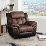 Toffee and Espresso Polished Tufted Recliner B062P215443