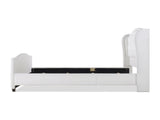 Marcella Upholstered Shelter Headboard Bed Set, Queen, Bright White Polyester B2719P238220