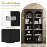 ON-TREND Free Standing 5 Tier Bookshelves, Bookcases Set of 2, Farmhouse Two-Tone Storage Cabinet N721P245734B