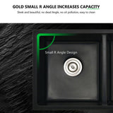 32" L X 18" W Double Bowl Undermount Kitchen Sink With Basket Strainer JYGAD6688MB