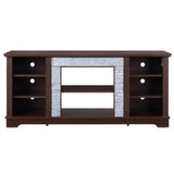 ZUN TV Media Stand with with Faux Stacked Stone Surround, Modern Entertainment Console with Open Storage W1758P187684