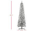 Green 8' Slim Pencil Christmas Tree,Snow Flocked Artificial Tree with Realistic Branches & 603 Tips 00652769