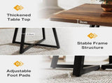 31.5" Square Dining Table for 2-4, Rustic Brown Industrial Kitchen Table with Black Metal Frame, B082P364493