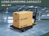 Foldable Platform Push Hand Truck Cart, 880 lbs. Weight Capacity, 2 Swivel Brake Wheels W2916P210403