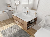 30" Wall Mounting Bathroom Vanity With Gel Sink, Soft Close Drawer W999102534