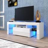 ZUN Entertainment TV Stand, Large TV Stand TV Base Stand with LED Light TV Cabinet. W33115869