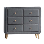 ZUN Light Grey Upholstered 6-drawer Double Dresser B062P186553