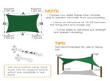 12'X12' Dark Green HDPE sunshade sail 04831055