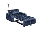 Corduroy Pull-Out Sleeper Chair With Pillow, Brushed Stainless Steel Cup Holder, Phone Stand & Usb 76582109