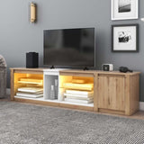 ZUN ModernTV Stand for TVs up to 80'' , Media Console with Multi-Functional Storage, Entertainment WF324787AAK