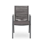 ZUN Outdoor Modern Aluminum Dining Chair with Rope Seat , Gray and Dark Gray 64679.00GRY