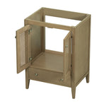 ZUN 24" Bathroom Vanity without Sink, Base Only, Rattan Cabinet with Doors and Drawer, Solid Frame and WF297609AAD