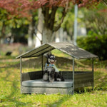 ZUN Dog Bed, Pet Bed, Pet Enclosures, Pet Outdoor Pet Patio Seasonal PE Wicker Pet W1703P147477