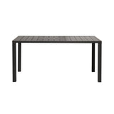 Outdoor Dining Table for 6 Person, Rectangular Slatted Metal Patio Table for Deck Garden Lawn W1859P359856